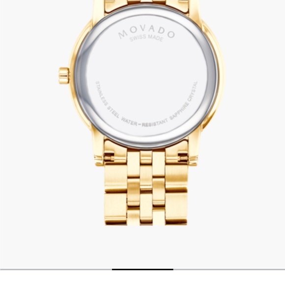 Movado Men's Watch 0607203 Museum Black Dial Swiss Quartz 40mm Gold Steel Band - Picture 4 of 6